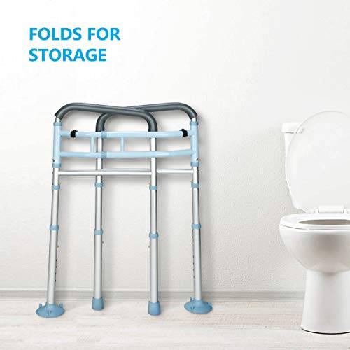 OasisSpace Stand Alone Toilet Safety Rail - Heavy Duty Medical Toilet Safety ...