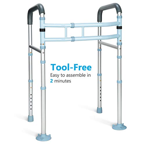 OasisSpace Stand Alone Toilet Safety Rail - Heavy Duty Medical Toilet Safety ...