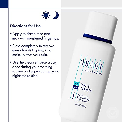 Obagi Nu-Derm Gentle Face Cleanser for Normal to Dry Skin, Daily Facial Clean...