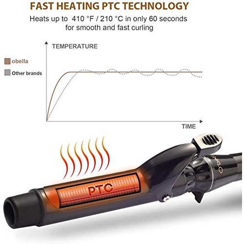 Curling Irons, O'Bella 5 in 1 Curling Wands, Metal Handle 0.5-1.25 Inch 5 Int...