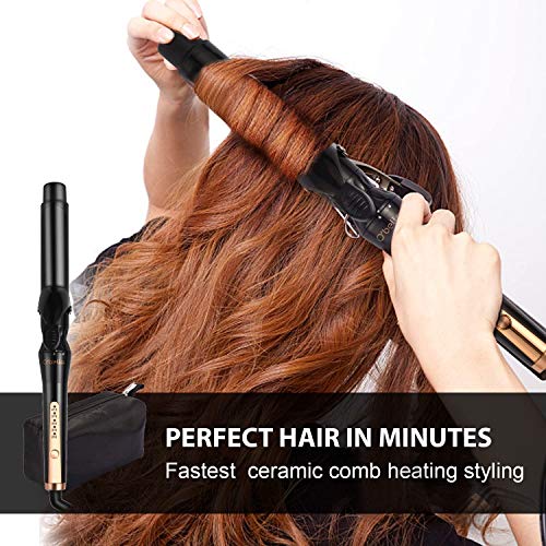 Curling Irons, O'Bella 5 in 1 Curling Wands, Metal Handle 0.5-1.25 Inch 5 Int...