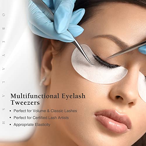 Eyelash Extension Tweezers for Individual and 3D 5D 6D Volume Lashes Curved P...