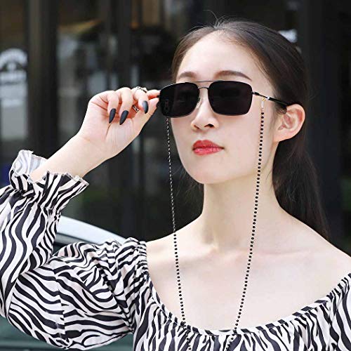 Obmyec Beaded Sunglass Chain Opal Glasses Chains Black Eyeglass Chain Eyeglas...