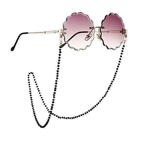 Obmyec Beaded Sunglass Chain Opal Glasses Chains Black Eyeglass Chain Eyeglas...