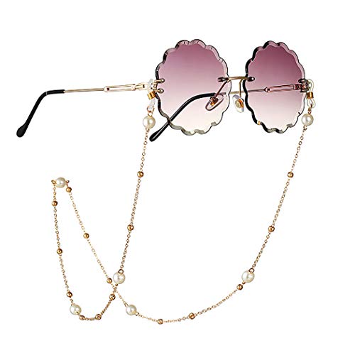 Obmyec Pearl Eyeglasses Chain Beaded Eyeglass Chains Gold Sunglass Chain Glas...