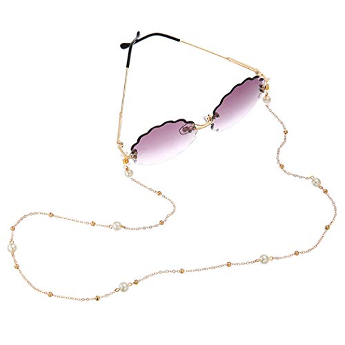 Obmyec Pearl Eyeglasses Chain Beaded Eyeglass Chains Gold Sunglass Chain Glas...