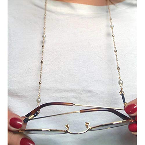 Obmyec Pearl Eyeglasses Chain Beaded Eyeglass Chains Gold Sunglass Chain Glas...