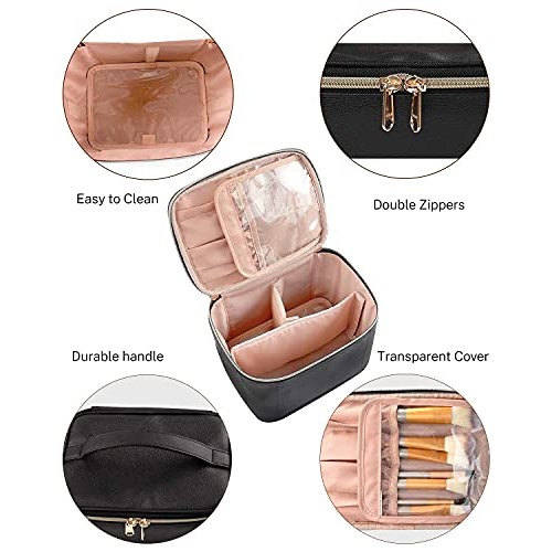 Makeup Bag,Cosmetic Bags for Women Travel Makeup Organizer Bag, Large Capacit...