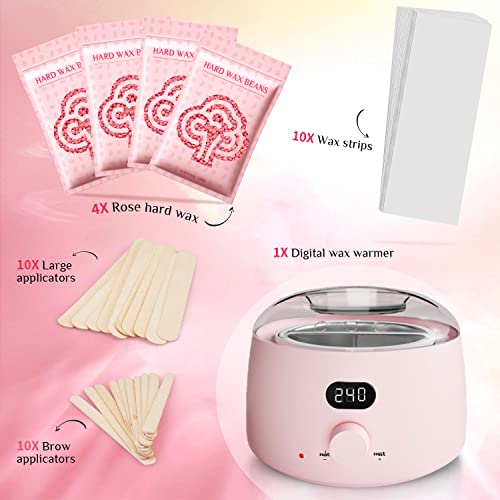 Waxing Kit, Digital Wax Warmer Kit for Coarse Hair Removal, Home Wax Kit with...