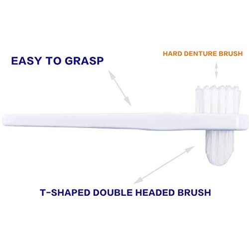 Denture Cleaning Brush hygienic Denture Cleaner Set, T-Shaped Denture Special...