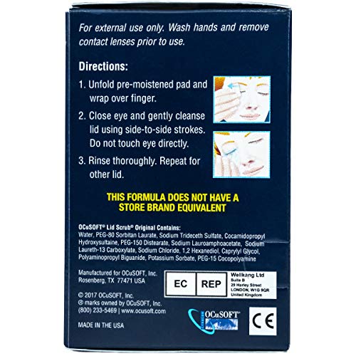 OCuSOFT Lid Scrub Original, Pre-Moistened Pads, 30 Count