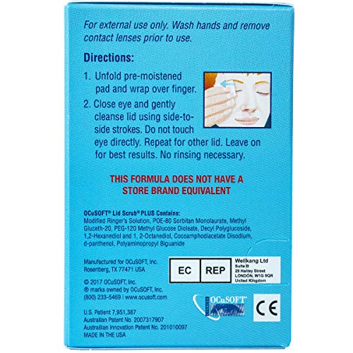 OCuSOFT Lid Scrub Plus, Pre-Moistened Pads, 30 Count