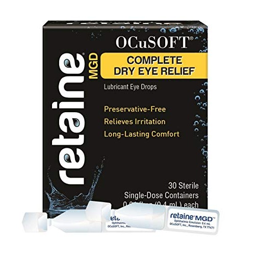 OCuSOFT Retaine MGD Complete Dry Eye Relief Lubricant Eye Drops Single-Dose C...
