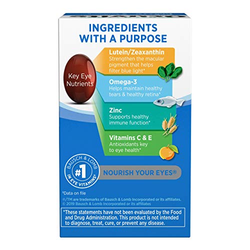 Ocuvite Eye Vitamin & Mineral Supplement, Contains Zinc, Vitamins C, E, Omega...