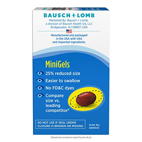 Ocuvite Eye Vitamin & Mineral Supplement, Contains Zinc, Vitamins C, E, Omega...