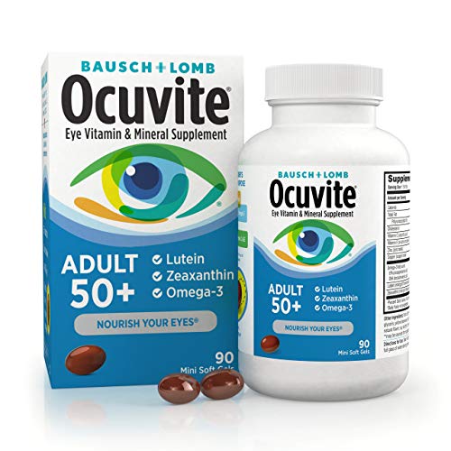 Ocuvite Eye Vitamin & Mineral Supplement, Contains Zinc, Vitamins C, E, Omega...