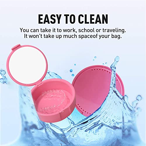 Denture Case,Orthodontic Retainer Case with Vent Holes, Denture Case with Den...