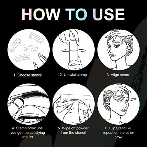 Eyebrow Stamp Stencil Kit - One Step Brow Stamp Shaping Kit Long-Lasting Wate...