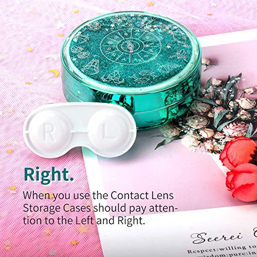 Contact Lens Case, Color Sparkles Contact Lens Case Cute, Portable Contact Le...