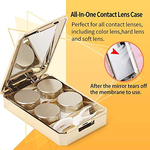 Contact Lens Case, OFONE Two Pack Contact Lens Case Cute, Portable Contact Le...