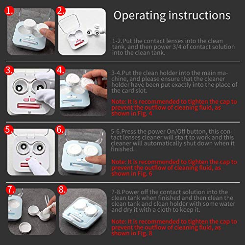 Contact Lens Cleaner, Portable Contact Lens Cleaner Kit Daily Care Faster Cle...