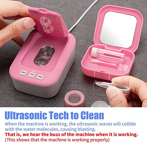 Contact Lens Cleaning Machine Travel Mini Ultrasonic Contact Lens Cleaner Kit...