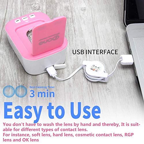 Contact Lens Cleaning Machine Travel Mini Ultrasonic Contact Lens Cleaner Kit...