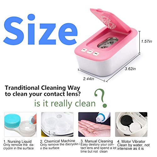 Contact Lens Cleaning Machine Travel Mini Ultrasonic Contact Lens Cleaner Kit...