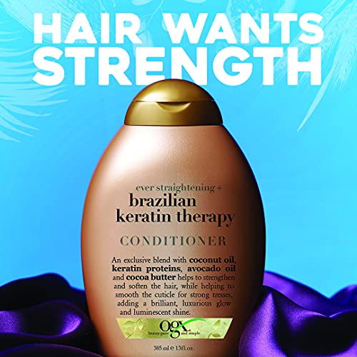 OGX Ever Straightening + Brazilian Keratin Therapy Hair-Smoothing Conditioner...