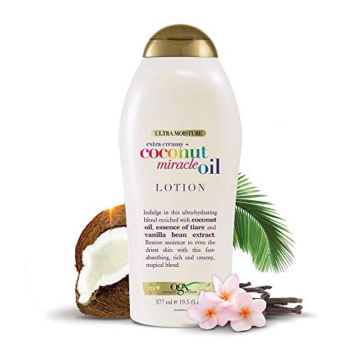 OGX Extra Creamy + Coconut Miracle Oil Ultra Moisture Lotion, 19.5 Ounce (Pac...