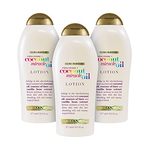 OGX Extra Creamy + Coconut Miracle Oil Ultra Moisture Lotion, 19.5 Ounce (Pac...