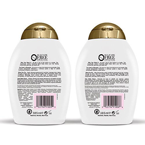 OGX Nourishing + Coconut Milk Shampoo & Conditioner Set, 13 Ounce (packaging ...