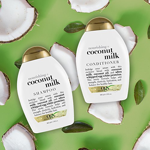 OGX Nourishing + Coconut Milk Shampoo & Conditioner Set, 13 Ounce (packaging ...
