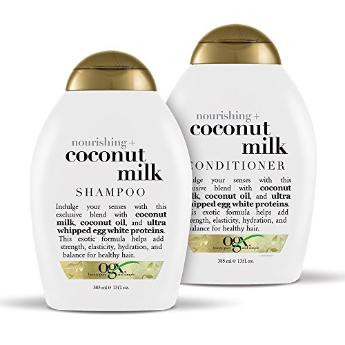 OGX Nourishing + Coconut Milk Shampoo & Conditioner Set, 13 Ounce (packaging ...