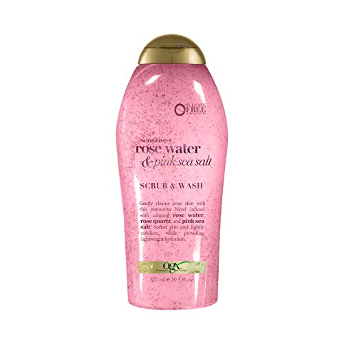 OGX Pink sea salt & rosewater gentle soothing body scrub, 19.5 Ounce, 1.0 Count