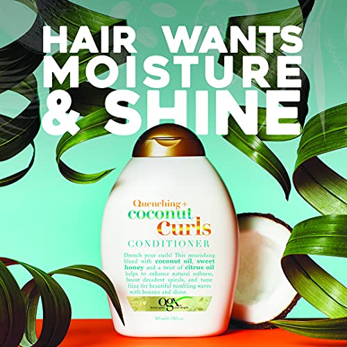 OGX Quenching + Coconut Curls Curl-Defining Conditioner, Nourishing Curly Hai...