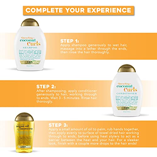 OGX Quenching + Coconut Curls Curl-Defining Conditioner, Nourishing Curly Hai...