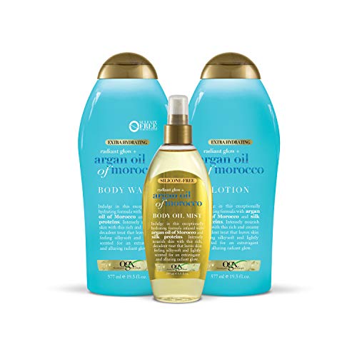 OGX Radiant Glow + Argan Oil of Morocco Extra Hydrating Body Lotion for Dry S...