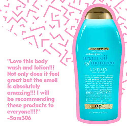 OGX Radiant Glow + Argan Oil of Morocco Extra Hydrating Body Lotion for Dry S...