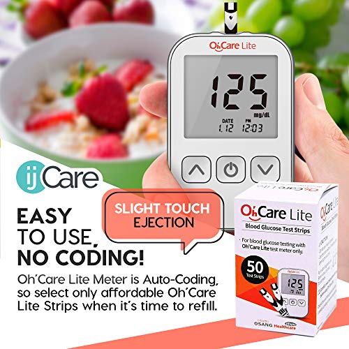 Oh?Care Lite Blood Glucose Test Strips (50pcs) - Diabetic Test Strips Calibra...