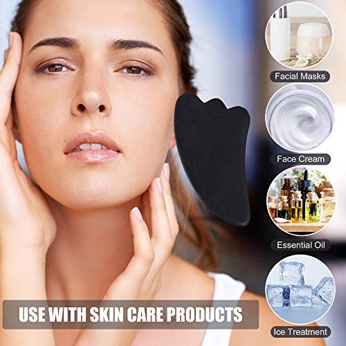 Gua Sha Facial Tools Set, OHH Natural Sibin Bian Stone Gua Sha Scraping Tool,...