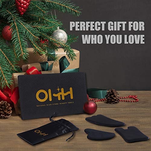 Gua Sha Facial Tools Set, OHH Natural Sibin Bian Stone Gua Sha Scraping Tool,...