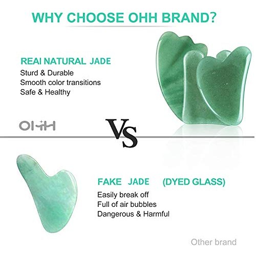 Gua Sha Massage Tools Set, OHH Aventurine Natural Stone Guasha Board for Face...