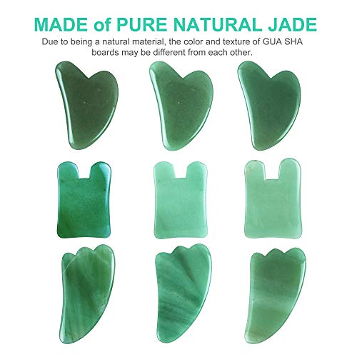 Gua Sha Massage Tools Set, OHH Aventurine Natural Stone Guasha Board for Face...