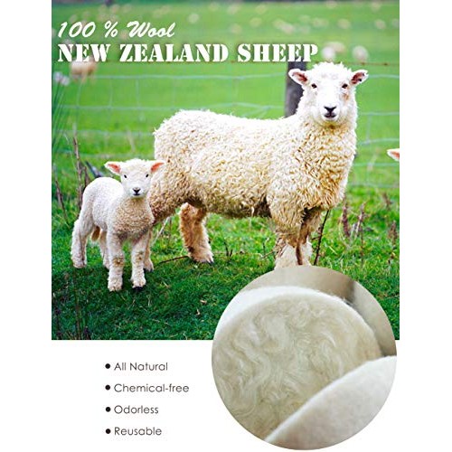 OHOCO Wool Dryer Balls 6 Pack XL, Organic Natural Wool for Laundry, Fabric So...