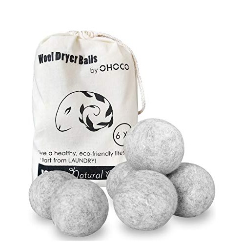 OHOCO Wool Dryer Balls 6 Pack XL, Organic Natural Wool for Laundry, Fabric So...
