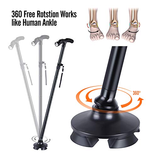 2-Pack LED Folding Walking Canes, Ohuhu Folding Walking Cane with LED Light, ...