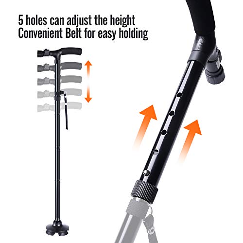 2-Pack LED Folding Walking Canes, Ohuhu Folding Walking Cane with LED Light, ...