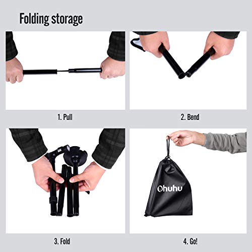 2-Pack LED Folding Walking Canes, Ohuhu Folding Walking Cane with LED Light, ...