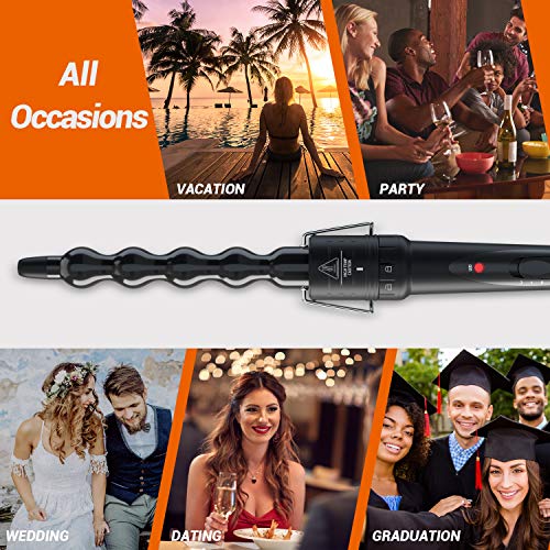 5 in 1 Curling Iron Wand Set, Ohuhu Upgrade Curling Wand 5Pcs 0.35 to 1.25 In...